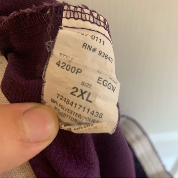 Scrub Star Top Size XL Black/Flowers Cherokee Purple Pants Woman Scrubs Size 2XL - Picture 6 of 9